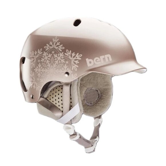 Bern Lenox EPS Helmet SATIN ROSE/GOLD SNOWFLAKE - Picture 1 of 6